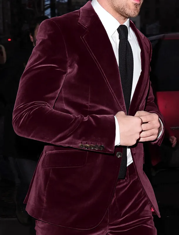 Men's Christmas Party Suits Notch Blue green Black Solid Colored Slim Fit 2 Piece Single Breasted Two-buttons