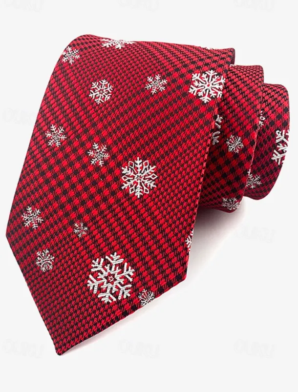 Men's Christmas Themed Tie – Festive Neckties with Santa, Snowflakes, and Candy Cane Patterns for Holiday Parties