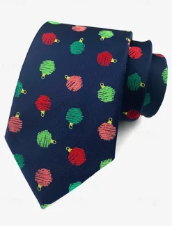 Men's Christmas Themed Tie – Festive Neckties with Santa, Snowflakes, and Candy Cane Patterns for Holiday Parties