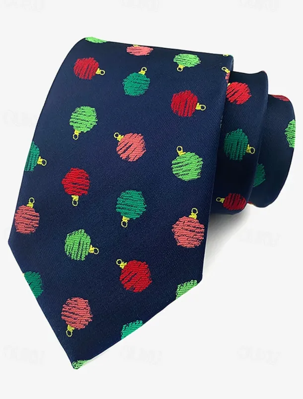 Men's Christmas Themed Tie – Festive Neckties with Santa, Snowflakes, and Candy Cane Patterns for Holiday Parties