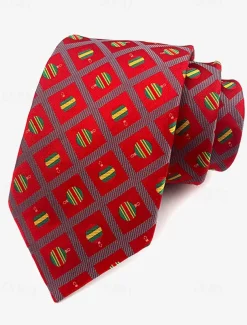 Men's Christmas Themed Tie – Festive Neckties with Santa, Snowflakes, and Candy Cane Patterns for Holiday Parties