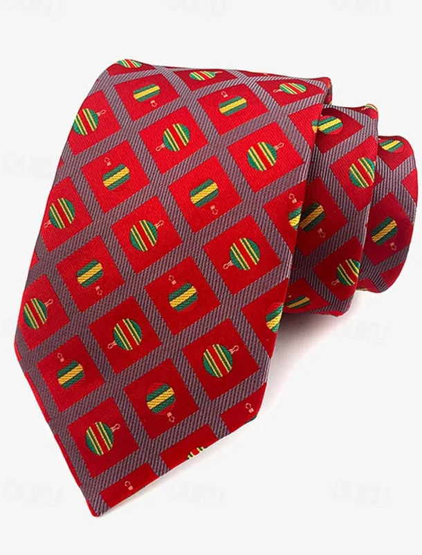 Men's Christmas Themed Tie – Festive Neckties with Santa, Snowflakes, and Candy Cane Patterns for Holiday Parties
