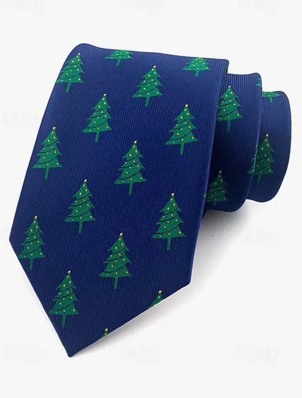 Men's Christmas Themed Tie – Festive Neckties with Santa, Snowflakes, and Candy Cane Patterns for Holiday Parties