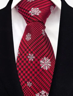 Men's Christmas Themed Tie – Festive Neckties with Santa, Snowflakes, and Candy Cane Patterns for Holiday Parties