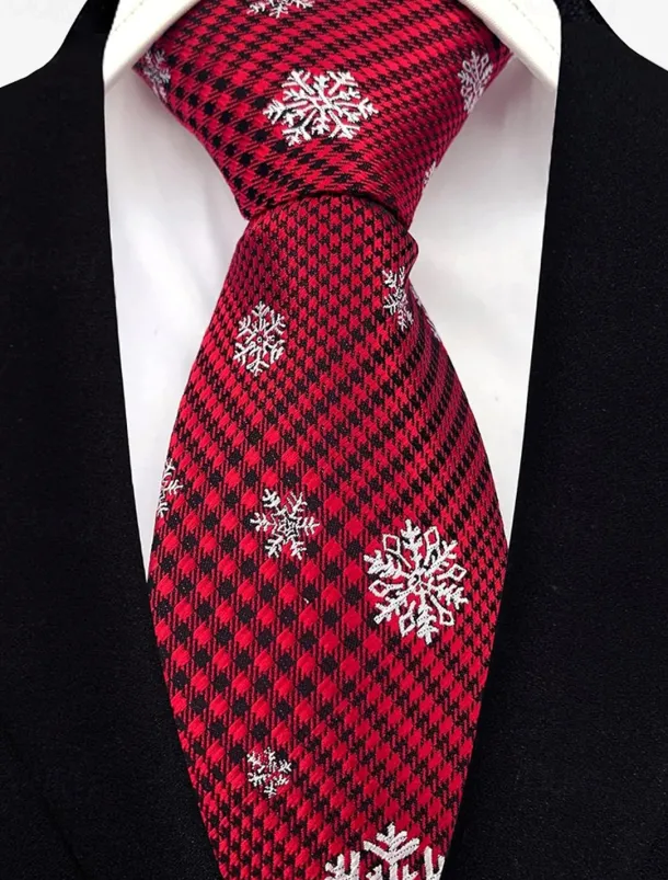 Men's Christmas Themed Tie – Festive Neckties with Santa, Snowflakes, and Candy Cane Patterns for Holiday Parties