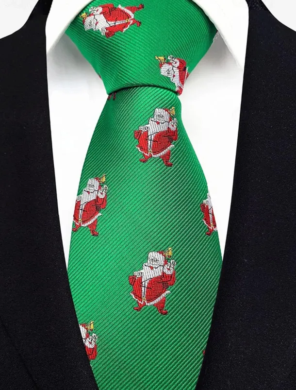 Men's Christmas Themed Tie – Festive Neckties with Santa, Snowflakes, and Candy Cane Patterns for Holiday Parties