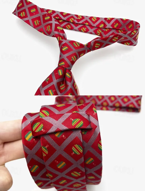 Men's Christmas Themed Tie – Festive Neckties with Santa, Snowflakes, and Candy Cane Patterns for Holiday Parties