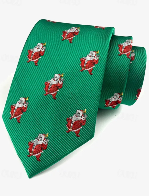 Men's Christmas Themed Tie – Festive Neckties with Santa, Snowflakes, and Candy Cane Patterns for Holiday Parties