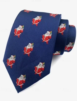 Men's Christmas Themed Tie – Festive Neckties with Santa, Snowflakes, and Candy Cane Patterns for Holiday Parties