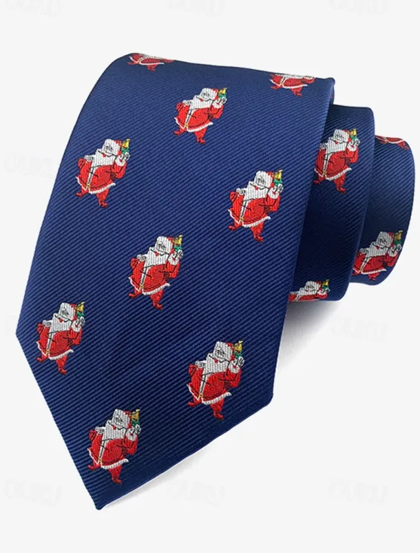 Men's Christmas Themed Tie – Festive Neckties with Santa, Snowflakes, and Candy Cane Patterns for Holiday Parties