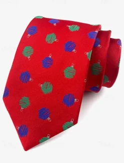 Men's Christmas Themed Tie – Festive Neckties with Santa, Snowflakes, and Candy Cane Patterns for Holiday Parties