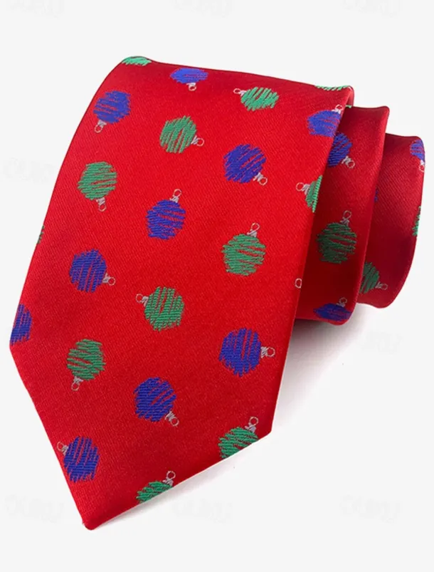 Men's Christmas Themed Tie – Festive Neckties with Santa, Snowflakes, and Candy Cane Patterns for Holiday Parties