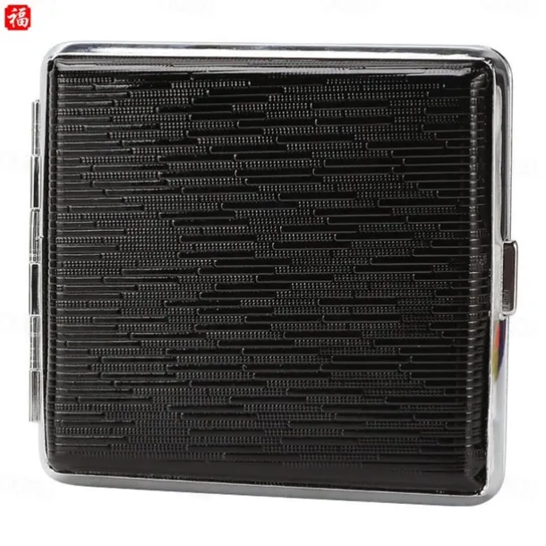 Men's Cigarette Case with Elastic Strap, Portable, Mixed Pattern Designs, Holds 20 Cigarettes