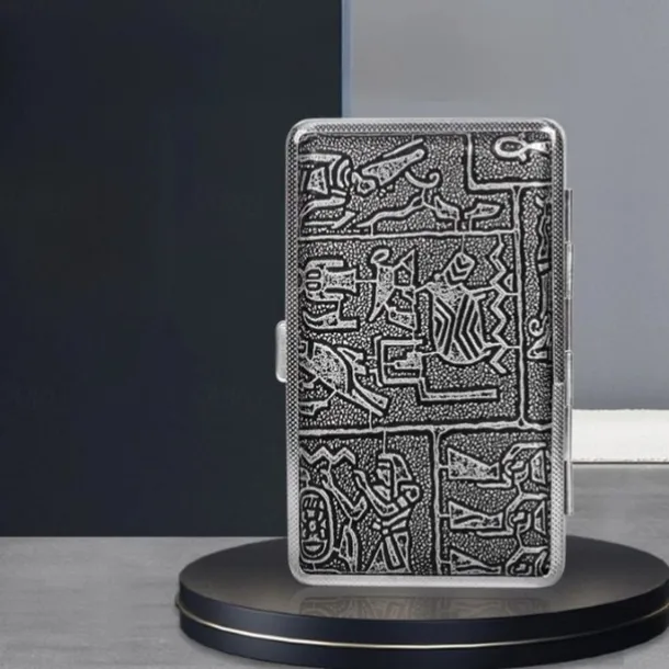 Men's Cigarette Case with Elastic Strap, Portable, Mixed Pattern Designs, Holds 20 Cigarettes