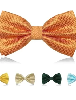 Men's Classic Bow Ties On Formal Solid Tuxedo Bowtie Wedding Party Work Bow Tie - Plaid 1 PC