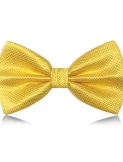Men's Classic Bow Ties On Formal Solid Tuxedo Bowtie Wedding Party Work Bow Tie - Plaid 1 PC