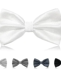 Men's Classic Bow Ties On Formal Solid Tuxedo Bowtie Wedding Party Work Bow Tie - Plaid