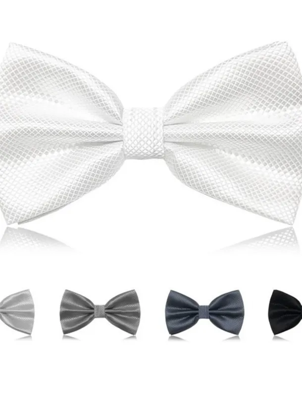 Men's Classic Bow Ties On Formal Solid Tuxedo Bowtie Wedding Party Work Bow Tie - Plaid