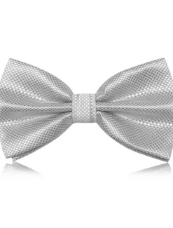 Men's Classic Bow Ties On Formal Solid Tuxedo Bowtie Wedding Party Work Bow Tie - Plaid