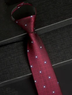 Men's Classic Faux Silk Ties with Zip Style – Assorted Patterned Neck Ties Set for Formal and Business Attire