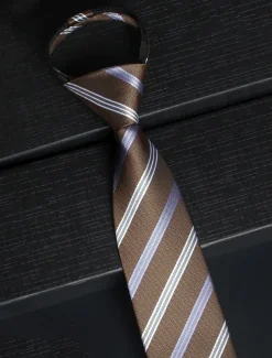 Men's Classic Faux Silk Ties with Zip Style – Assorted Patterned Neck Ties Set for Formal and Business Attire