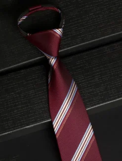 Men's Classic Faux Silk Ties with Zip Style – Assorted Patterned Neck Ties Set for Formal and Business Attire