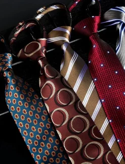 Men's Classic Faux Silk Ties with Zip Style – Assorted Patterned Neck Ties Set for Formal and Business Attire
