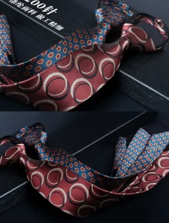 Men's Classic Faux Silk Ties with Zip Style – Assorted Patterned Neck Ties Set for Formal and Business Attire