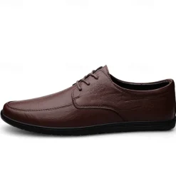 Men's Classic Lace-Up Faux Leather Oxford Shoes with Lightweight Sole – Perfect for Business, Casual and Office Wear
