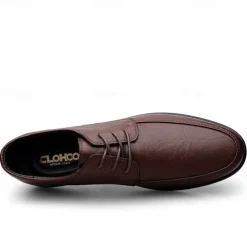 Men's Classic Lace-Up Faux Leather Oxford Shoes with Lightweight Sole – Perfect for Business, Casual and Office Wear