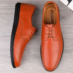 Men's Classic Lace-Up Faux Leather Oxford Shoes with Lightweight Sole – Perfect for Business, Casual and Office Wear