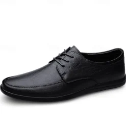 Men's Classic Lace-Up Faux Leather Oxford Shoes with Lightweight Sole – Perfect for Business, Casual and Office Wear