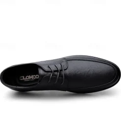 Men's Classic Lace-Up Faux Leather Oxford Shoes with Lightweight Sole – Perfect for Business, Casual and Office Wear