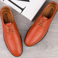Men's Classic Lace-Up Faux Leather Oxford Shoes with Lightweight Sole – Perfect for Business, Casual and Office Wear