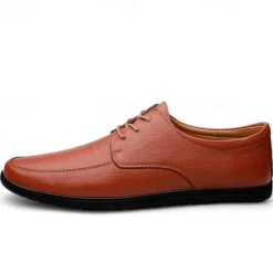 Men's Classic Lace-Up Faux Leather Oxford Shoes with Lightweight Sole – Perfect for Business, Casual and Office Wear