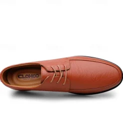 Men's Classic Lace-Up Faux Leather Oxford Shoes with Lightweight Sole – Perfect for Business, Casual and Office Wear