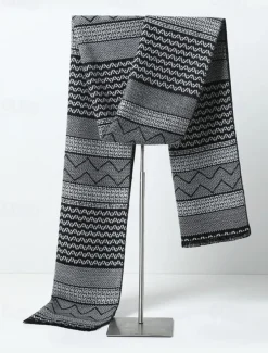 Men's Classic Plaid Winter Scarf – Soft Faux Wool Polyester Checkered Pattern for Warmth and Style, Perfect for Casual or Business Wear