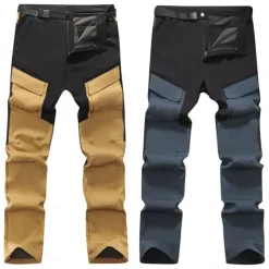 men's climbing pants thickened sporty pants hiking trekking hard-wearing slim fit outdoor pants warm trousers gray - manufacturer 4xl / eu size 56