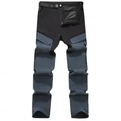 men's climbing pants thickened sporty pants hiking trekking hard-wearing slim fit outdoor pants warm trousers gray - manufacturer 4xl / eu size 56