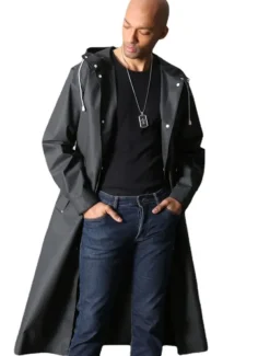 Men's Cloak / Capes Raincoat Outdoor Spring Fall Long Coat Loose Fit Waterproof Rain Waterproof Sports Sporty Jacket Long Sleeve Plain Pocket Black