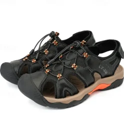 Men's Closed-Toe Outdoor Sandals – Durable Suede and Mesh Design with Adjustable Straps, Anti-Slip Sole, Perfect for Hiking and Summer Adventures