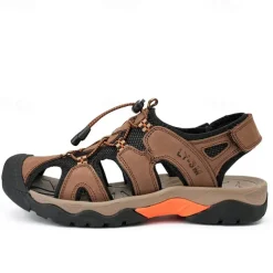 Men's Closed-Toe Outdoor Sandals – Durable Suede and Mesh Design with Adjustable Straps, Anti-Slip Sole, Perfect for Hiking and Summer Adventures