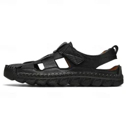 Men's Closed-Toe Suede Sandals - Lightweight Breathable Design with Adjustable Strap, Ideal for Summer Casual and Outdoor Activities