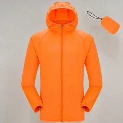 Men's Coat Casual Jacket Outdoor Street Sun Protection Sunscreen Summer Plain Vacation Fashion Hooded Regular Black White Orange Gray Jacket