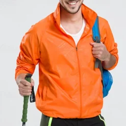 Men's Coat Casual Jacket Outdoor Street Sun Protection Sunscreen Summer Plain Vacation Fashion Hooded Regular Black White Orange Gray Jacket