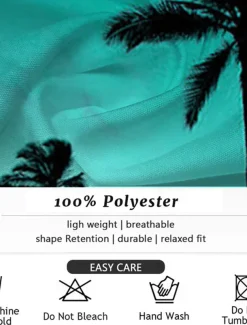 Men's Coconut Palm 2pcs Shirts Sets Shirt Short Sleeve Short Pants Cuban Collar Vacation Hawaiian Party Casual Daily 3D Print Summer Robin's Egg Blue Green