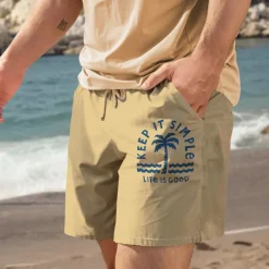 Men's Coconut Tree Shorts Summer Shorts Beach Shorts Mid Waist Hawaiian Casual Outdoor Holiday Going out Drawstring Elastic Waist Print Designer Clothing Apparel