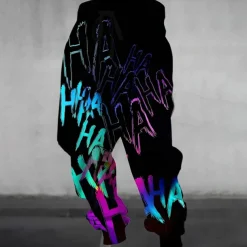 Men's Colorful Graffiti Sweatpants Joggers Trousers Mid Waist Drawstring Elastic Waist Casual Jogging Streetwear Workout Athletic Sweatpants with Pockets Spring Fall 3D Print Black 1# Black