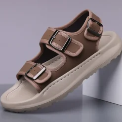 Men's Comfortable Casual Sandals with Double Buckle Design – Stylish Adjustable Outdoor Footwear for Summer and Vacation