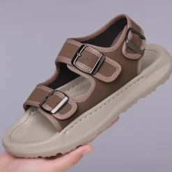 Men's Comfortable Casual Sandals with Double Buckle Design – Stylish Adjustable Outdoor Footwear for Summer and Vacation